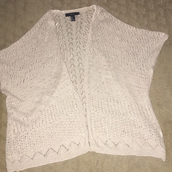 Forever 21 Sweaters - Short sleeve crochet open-knit cardigan